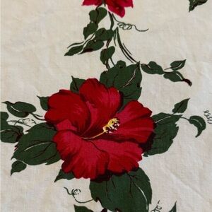 Vintage Calla Lily, Hibiscus & Roses Tablecloth